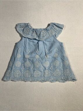 Adorable Little Me Baby Girl Eyelet Ruffle Top Size 9 Months